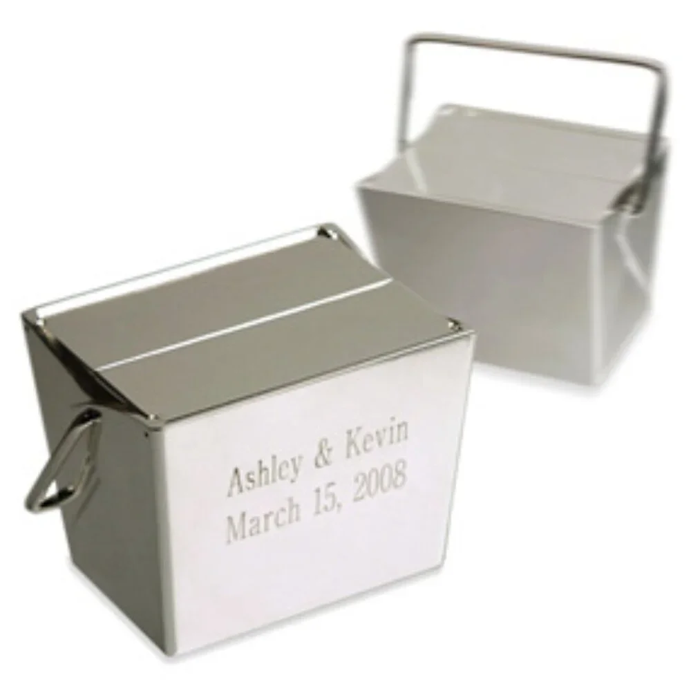 Silver-Plated Lacquer Chinese Takeout Box | Small To Go Box | New In Box (NIB)
